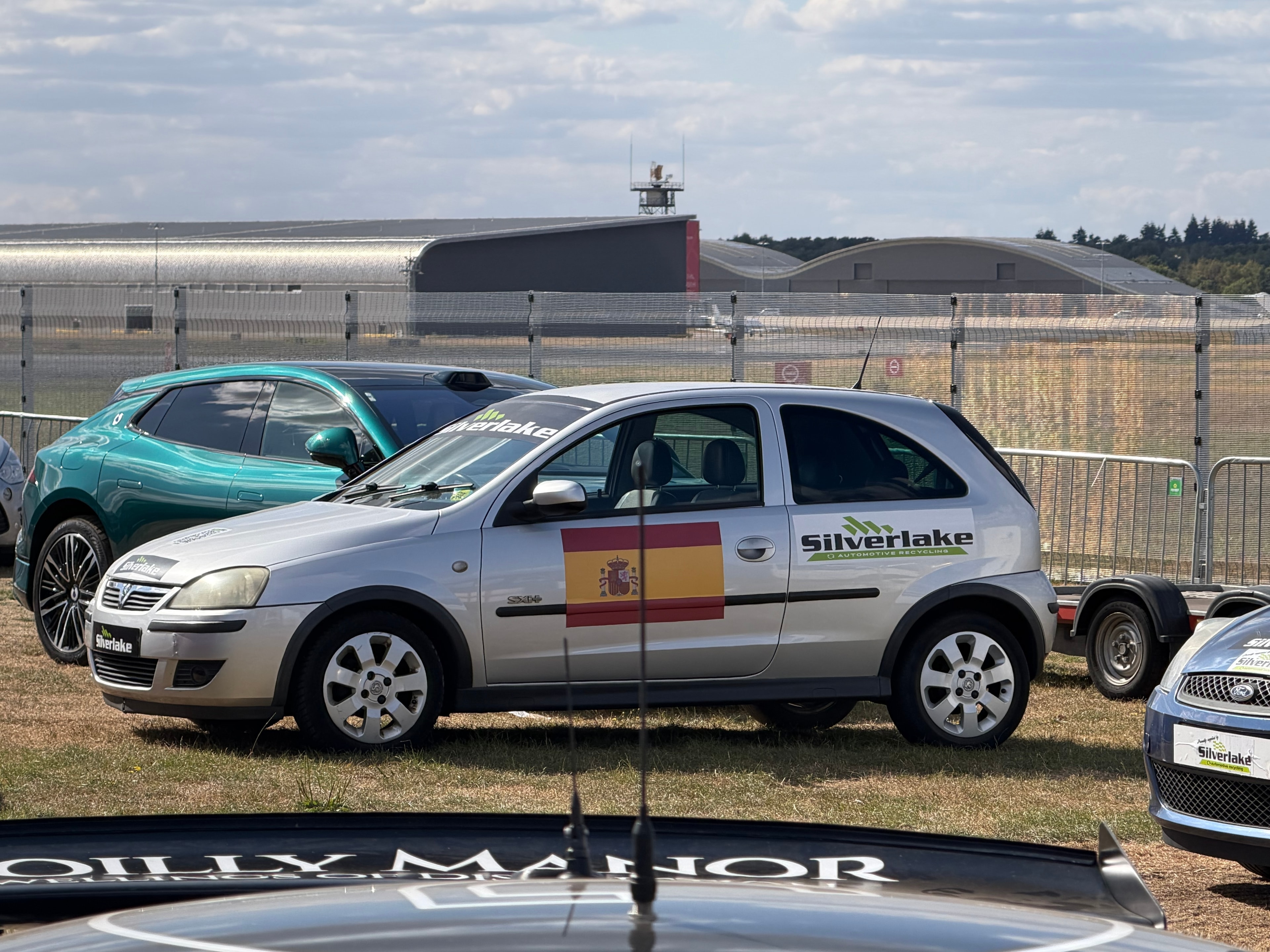 The silver Vauxhall Corsa at The British Motor Show Car Football Arena