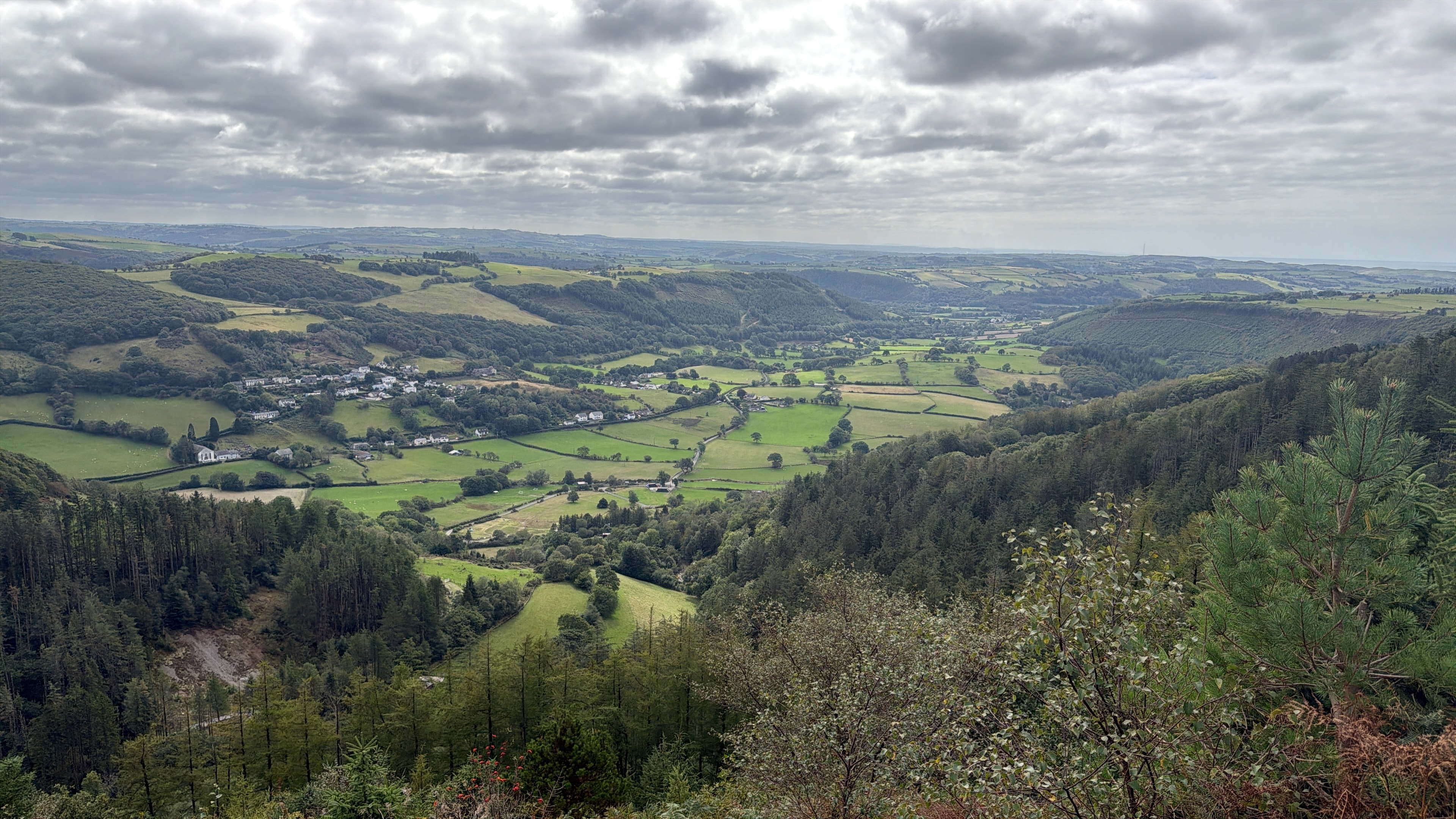 Panoramic view of the Welsh valley